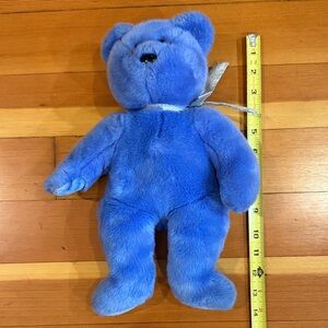 TY BEANIE BUDDIES plush blue 14 inch Clubby II the BEAR Stuffed Animal 1999